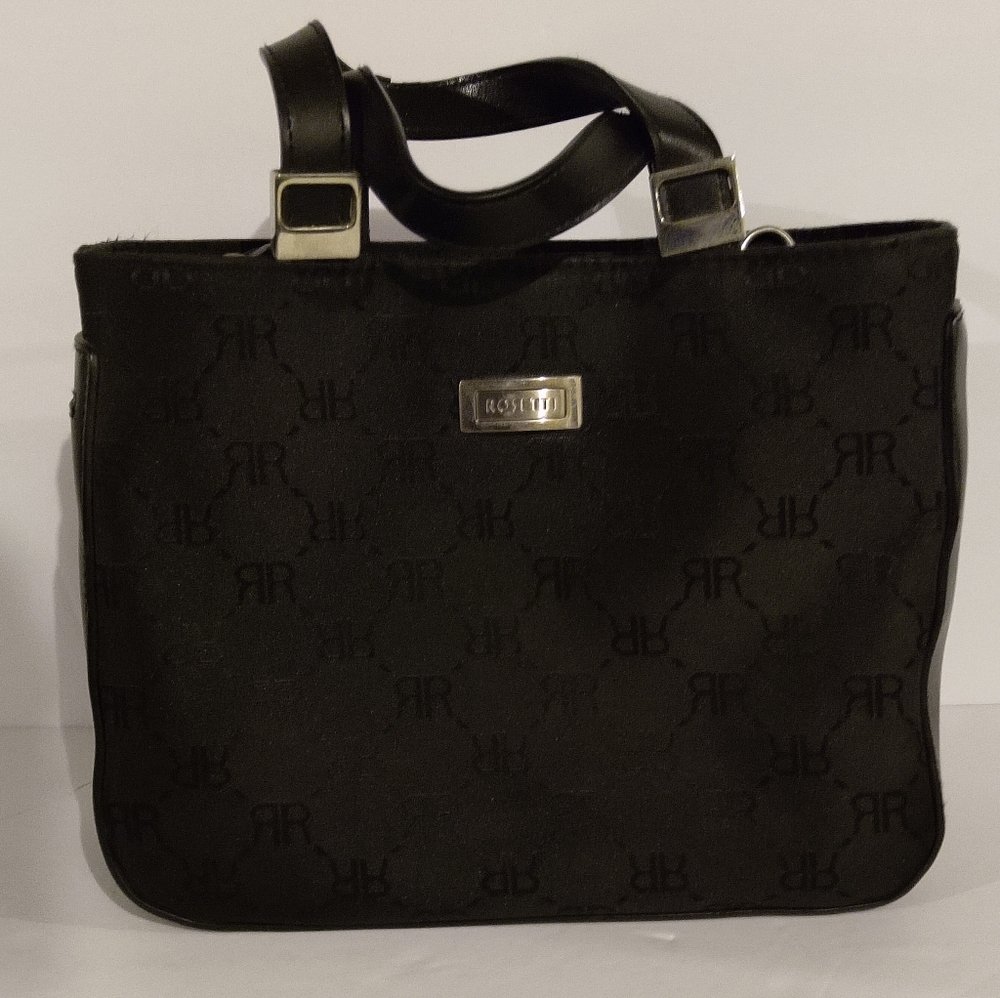 Vintage Black Rosetti Fabric Handbag.